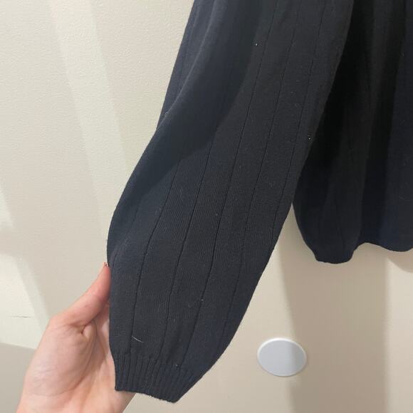 Metropolitan by Lord And Taylor 100% Merino Wool Black Sweater Womens Size Large - Picture 5 of 7